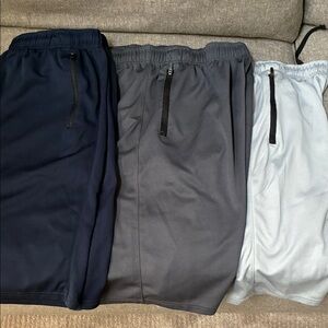 Men's Athletic Shorts size XL- Navy, Gray, and Light Gray